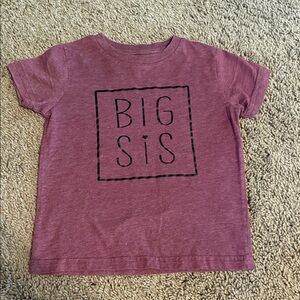 Big Sis Kids Tee - Burgundy Short Sleeve Shirt